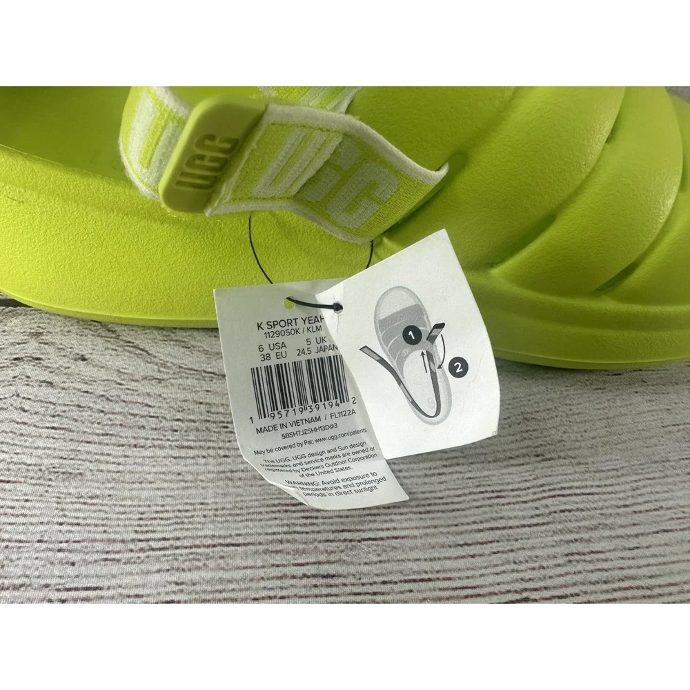 UGG Women's Key Lime Sport Yeah Synthetic Slingback Slide Sandals Size 6